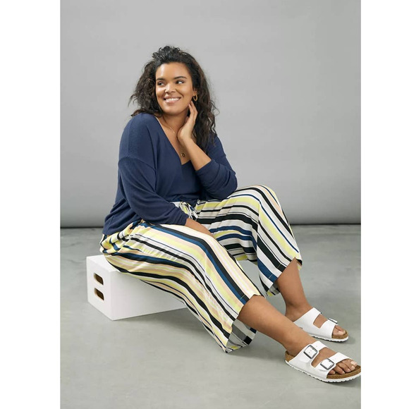 New Peter Som for Anthropologie Theodora Striped Wide-Leg Pants $158 PLUS 1X - Picture 2 of 8